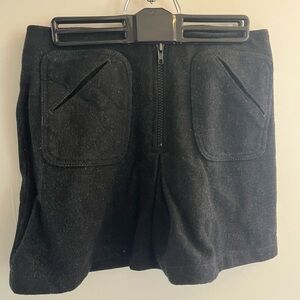 90s style black wool skirt